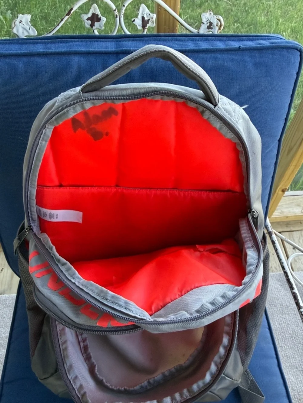 Under Armour Gray and Red Athletic Backpack